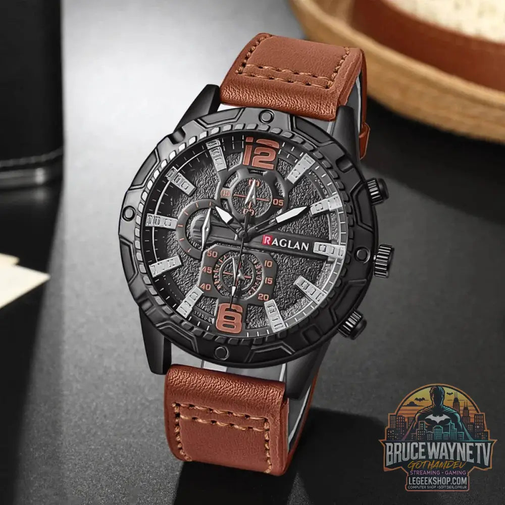Montre-bracelet en cuir pour homme, marque supérieure, mode, horloge, cadeau | Wayne Outfitters