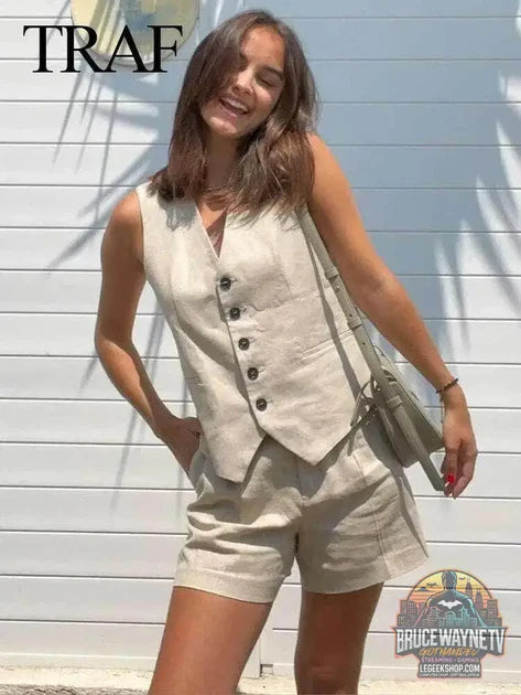 Guide d'achat : 👗 Ensemble deux pièces femme – Gilet sans manches & short à poches
