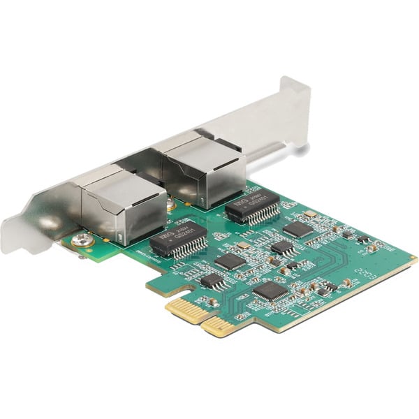 DeLOCK PCI Express x1 Karte 2 x RJ45 2,5 Gigabit LAN RTL8125, adaptateur réseau - DeLOCK