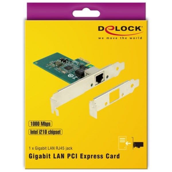 DeLOCK PCIe > 1 x Gigabit LAN, adaptateur réseau - DeLOCK