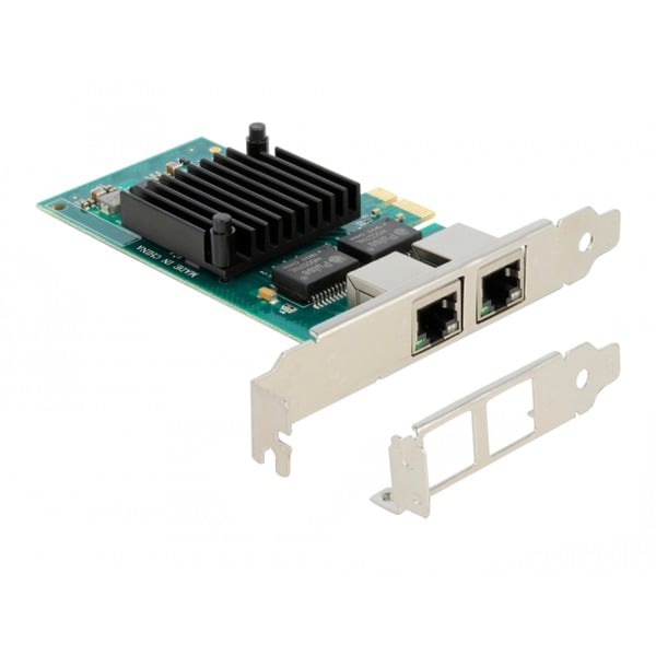 DeLOCK PCIe x1 auf 2x RJ45 Gbit, adaptateur réseau - DeLOCK
