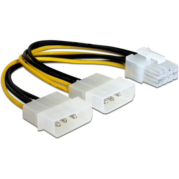 DeLOCK Stromkabel PCI Express 8 Pin > 2x 5,25" Stecker 4 Pin - DeLOCK