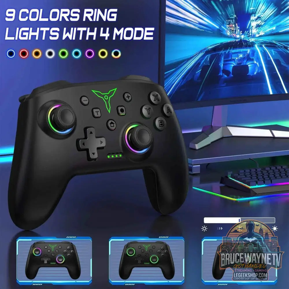 BEBONCOOL Advocate - Manette sans fil Switch Pro avec double vibration et Joysticks RGB - Legeekshop