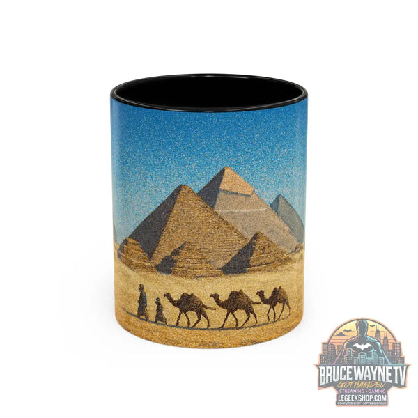 Egyptian Pyramids Camel Caravan Accent Coffee Mug - 11oz / Black - Mug