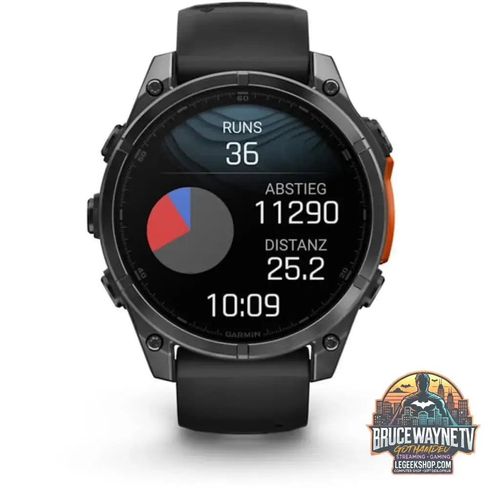 Garmin fēnix 8 - 47 mm, AMOLED, Smartwatch Schwarz/Schiefergrau, Silikon-Armband, Edelstahl - Garmin - vue 6