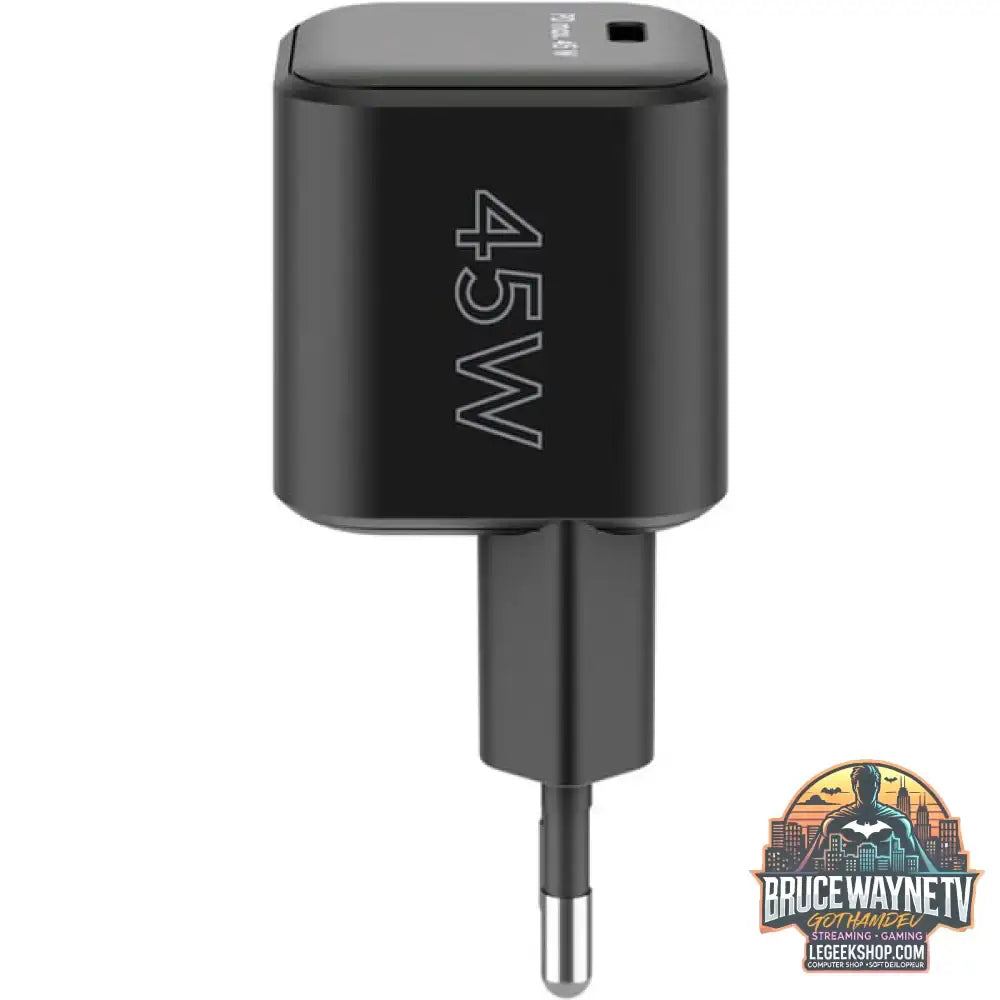 goobay USB-C Schnellladegerät Nano, PD, GaN, 45 Watt schwarz, 1x USB-C, Power Delivery 3.0 - goobay - vue 2