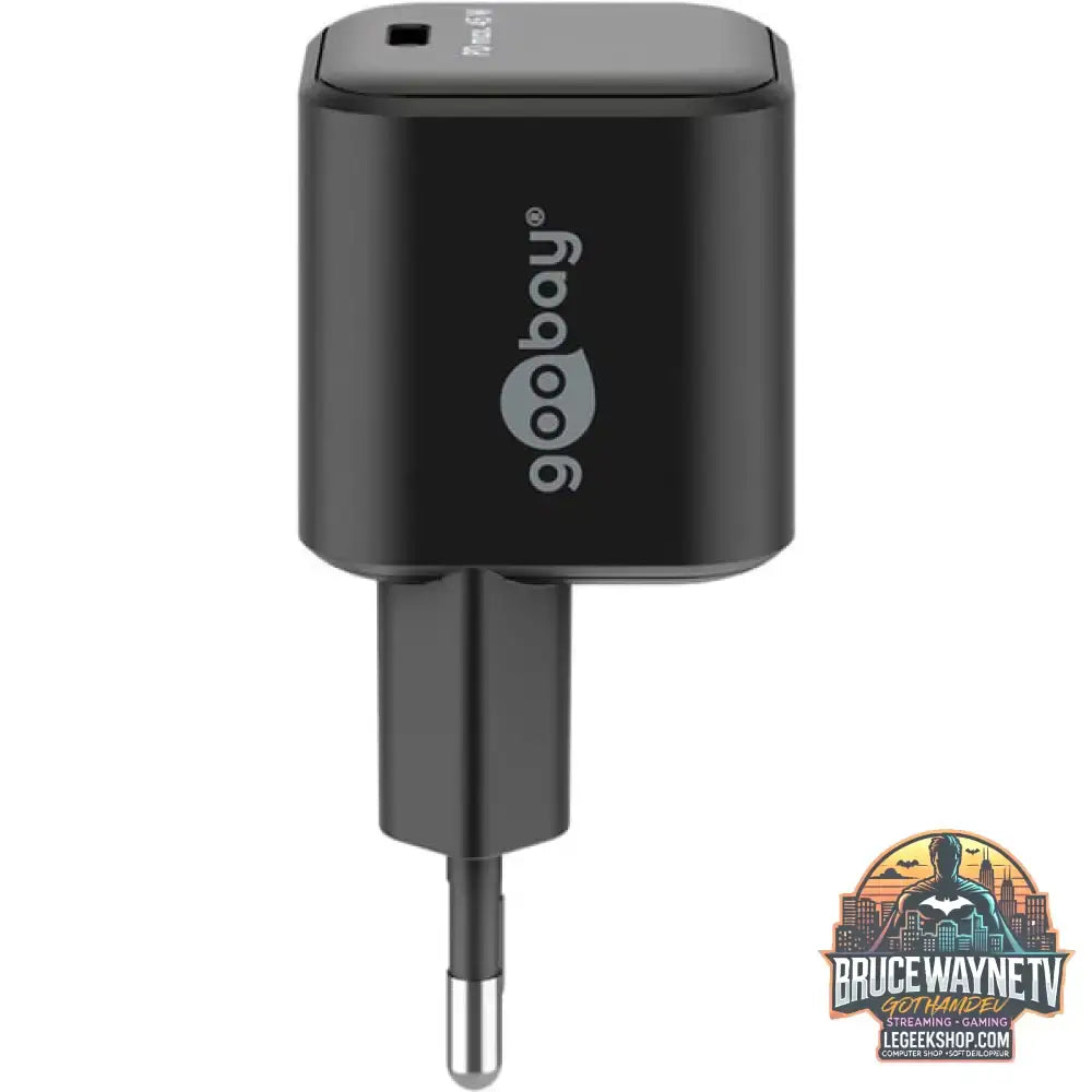 goobay USB-C Schnellladegerät Nano, PD, GaN, 45 Watt schwarz, 1x USB-C, Power Delivery 3.0 - goobay - vue 3