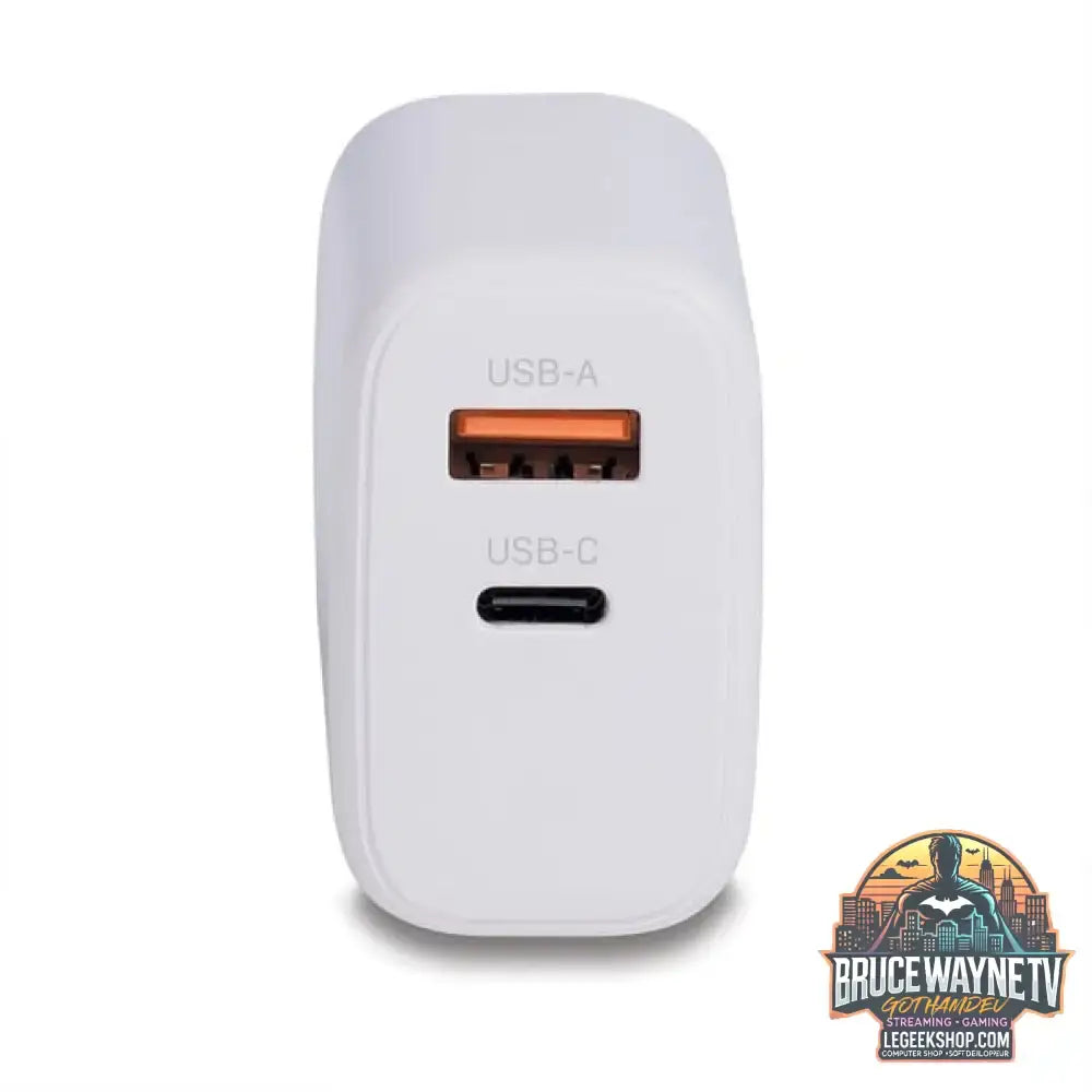 Lindy Ladegerät 65 Watt USB-A & C GaN Charger weiß, 1x USB-A, 1x USB-C PD 3.0, GaN, PPS - Lindy - vue 5