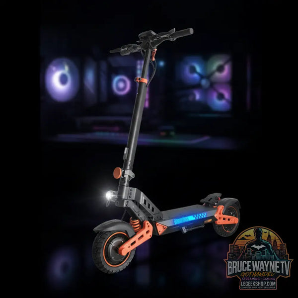 Trottinette électrique WildStride 1200W Peak, vue détaillée de face. Performance et design moderne pour
