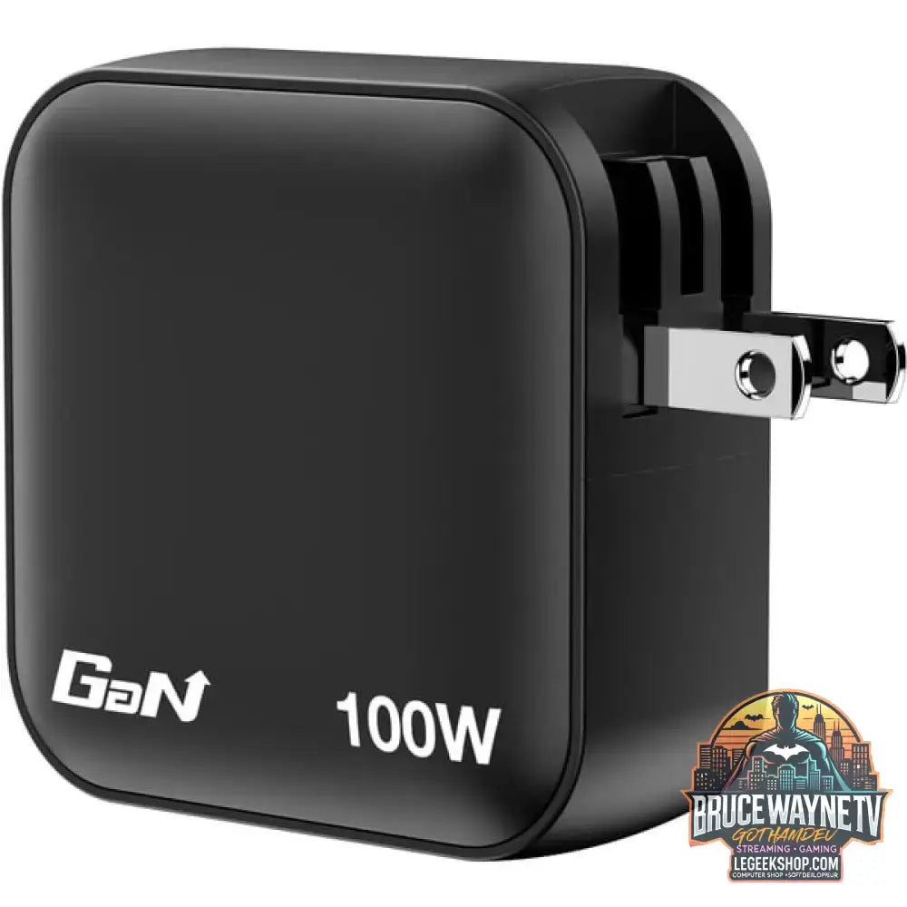 Verbatim Mini-GaN-Ladegerät 100W 4-Port, 1x USB-A, 3x USB-C schwarz, PD 3.0, QC 3.0 - Verbatim - vue 3
