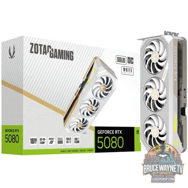 ZOTAC GeForce RTX 5080 SOLID OC White Edition, carte graphique DLSS 4, 3x DisplayPort, 1x HDMI 2.1 - ZOTAC