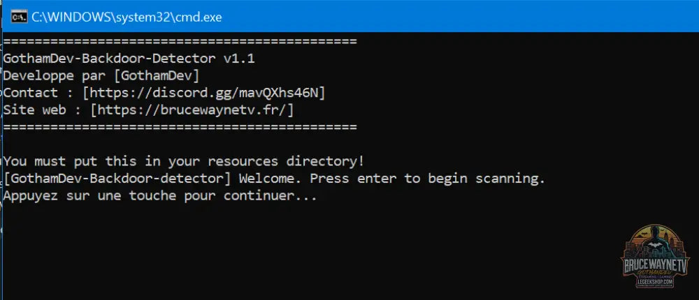 Guide d'achat : GothamDev - Logiciel de Détection de Backdoors pour Serveur FiveM – Protection Avancée