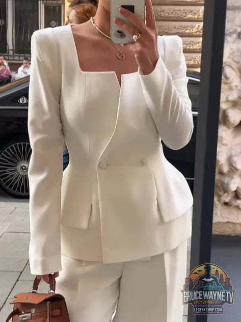 Guide d'achat : Blazer Femme Deux Boutons Col Carré Couleur Unie