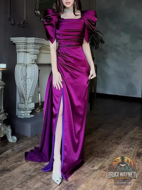 Guide d'achat : Robe Soirée Longue Manches Bouffantes Plissée Fendue