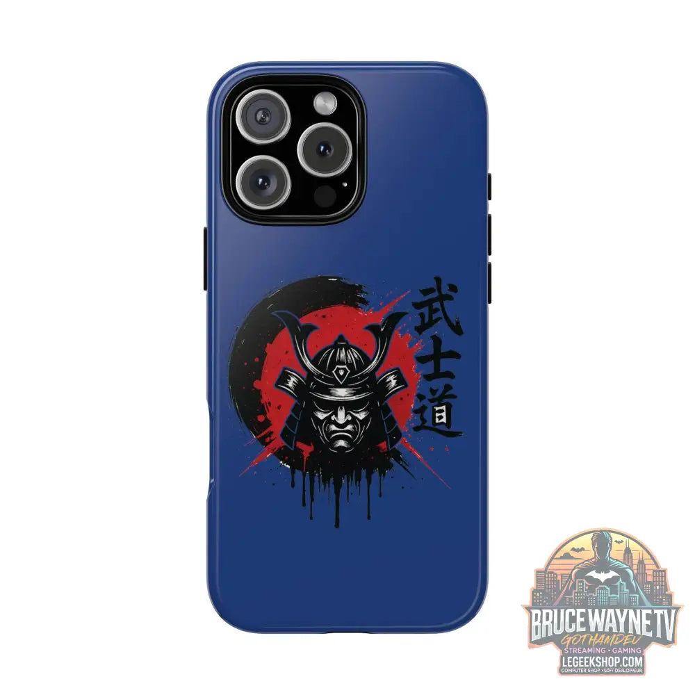 📱 samurai phone case Bleue foncé – coque renforcée iPhone 📱 - iPhone 16 Pro Max / Glossy - Phone Case