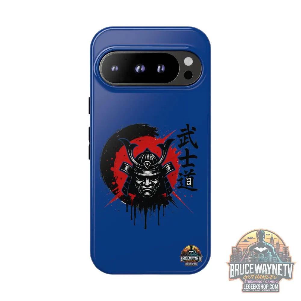📱 samurai phone case Bleue foncé – coque renforcée Pixel & Galaxy 📱 - Google Pixel 9 Pro / Glossy - Phone Case