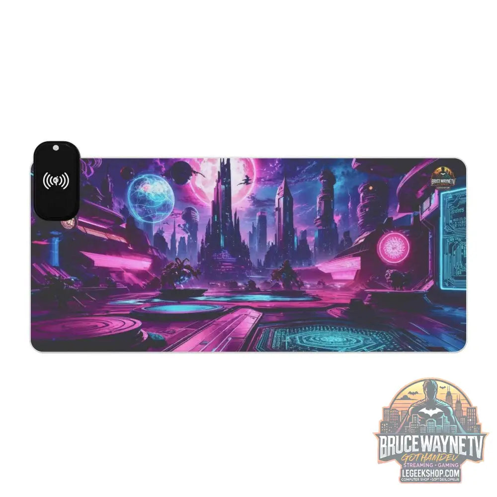 LED Gaming Mouse Pad avec Design Futuriste et Charge Sans Fil - Legeekshop