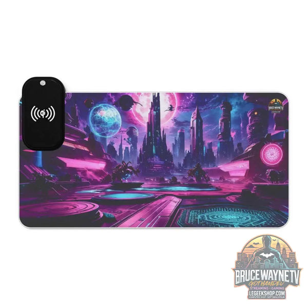 LED Gaming Mouse Pad avec Design Futuriste et Charge Sans Fil - Legeekshop