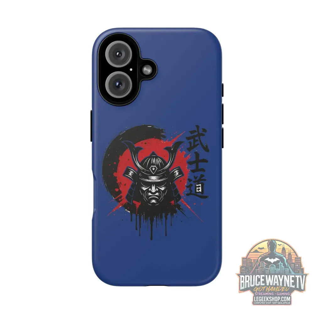 📱 samurai phone case Bleue foncé – coque renforcée iPhone 📱 - iPhone 16 / Matte - Phone Case