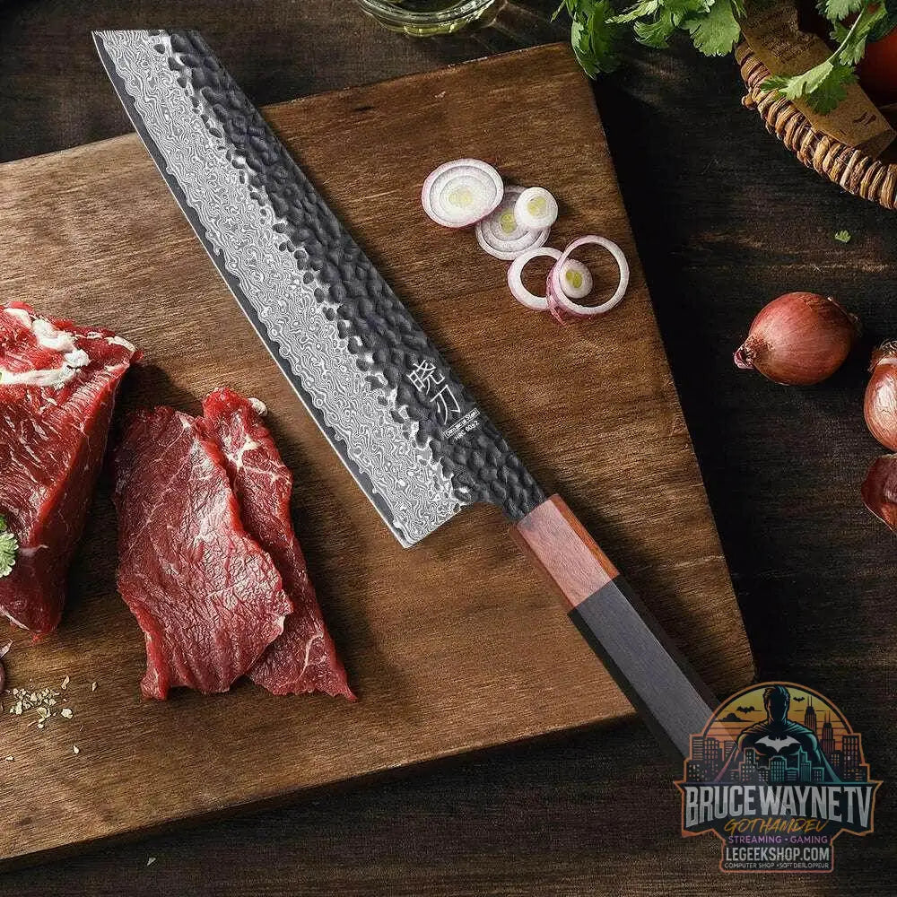 🔪 Couteau Kiritsuke Japonais Forgé à la Main – Acier Damas VG10 (8.2") - Legeekshop