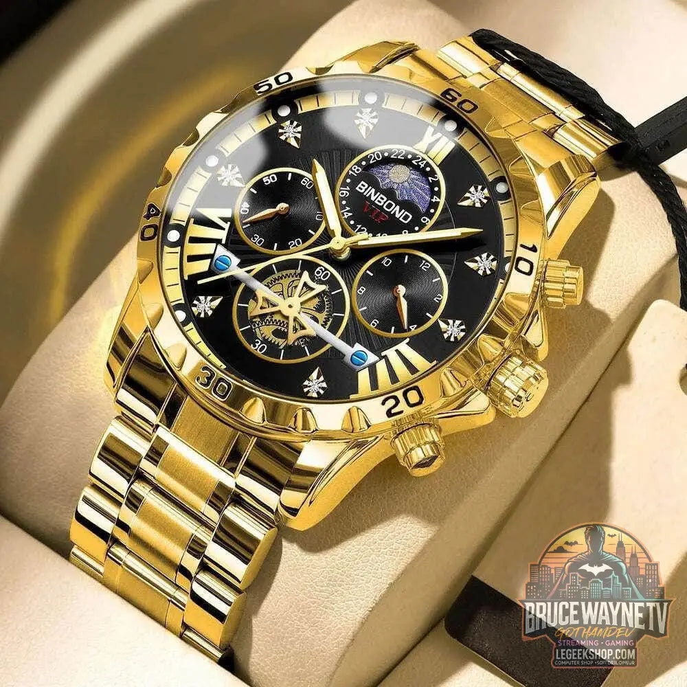 ⌚ Montre Homme BINBOND Quartz Chronographe Lune – Style Jeune & Élégant - Legeekshop