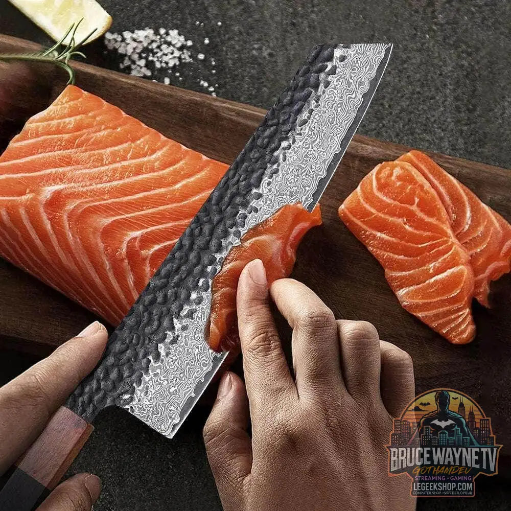 🔪 Couteau Kiritsuke Japonais Forgé à la Main – Acier Damas VG10 (8.2") - Legeekshop