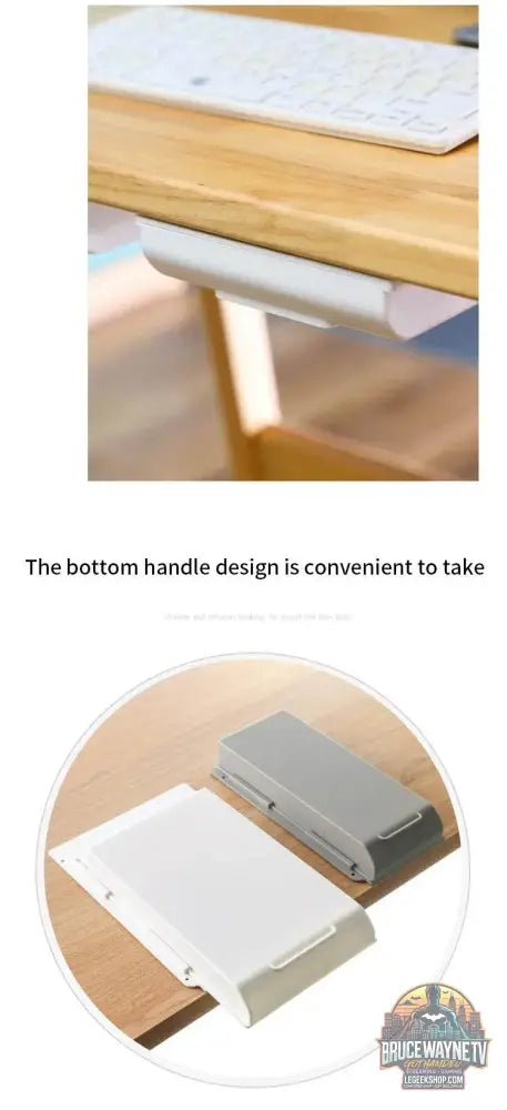 🖇️ Boîte de Rangement Cachée pour Bureau – Tiroir Auto-Adhésif Discret | Organisateur Plastique - Legeekshop