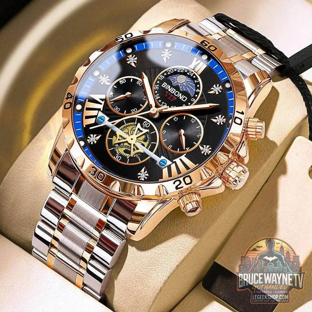 ⌚ Montre Homme BINBOND Quartz Chronographe Lune – Style Jeune & Élégant - Legeekshop