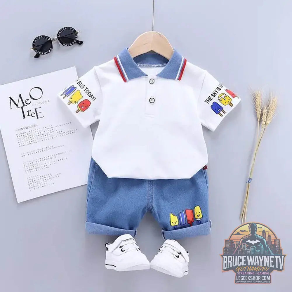 Ensemble de vêtements d'été pour bébé garçon, t-shirt et short, tenue de dessin animé mignon, t-shirt et pantalon pour tout-petits | Wayne Outfitters - Legeekshop