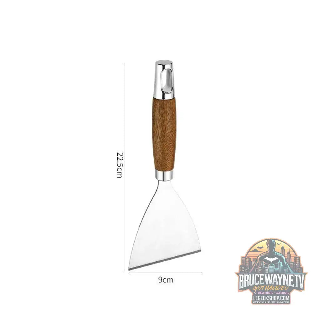 🍳 Spatule Professionnelle Inox & Bois – Pour Steak, Crêpes & Teppanyaki - Legeekshop