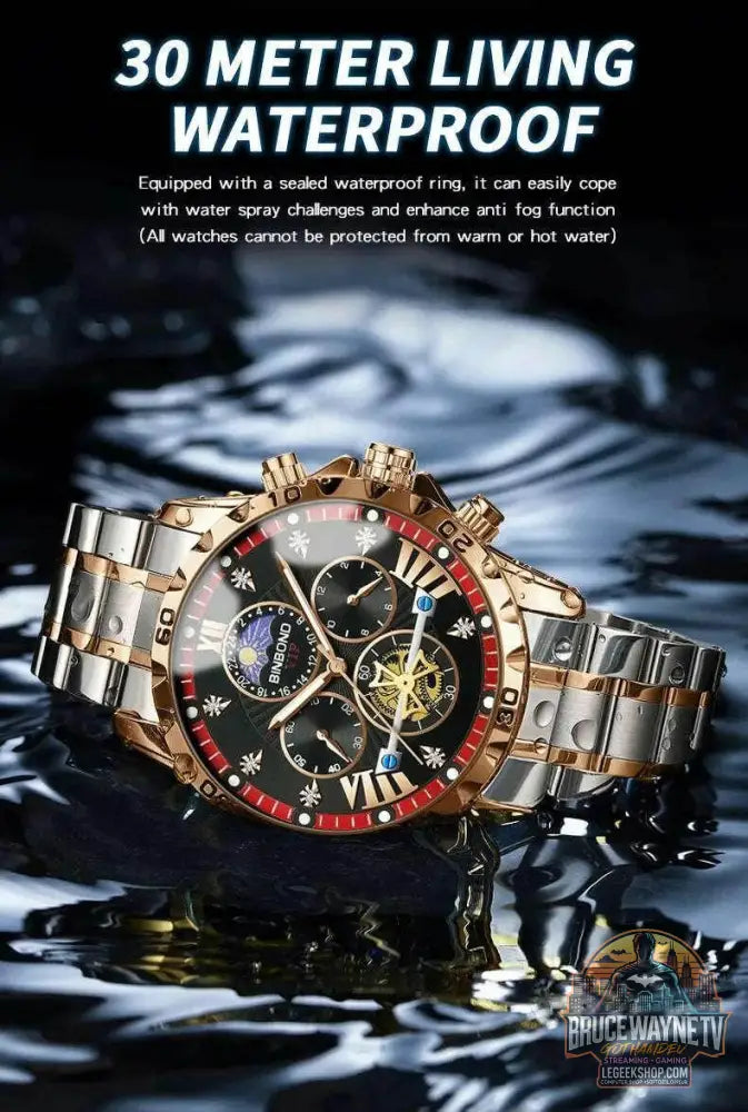 ⌚ Montre Homme BINBOND Quartz Chronographe Lune – Style Jeune & Élégant - Legeekshop