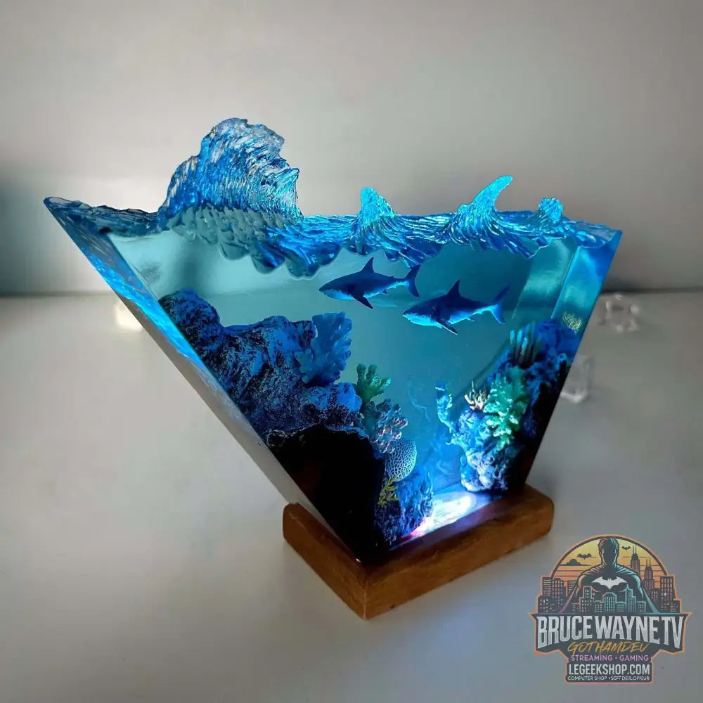 6X 4 pouces artisanat lumineux en résine époxy à thème marin objets décoratifs pour la maison cadeau exquis