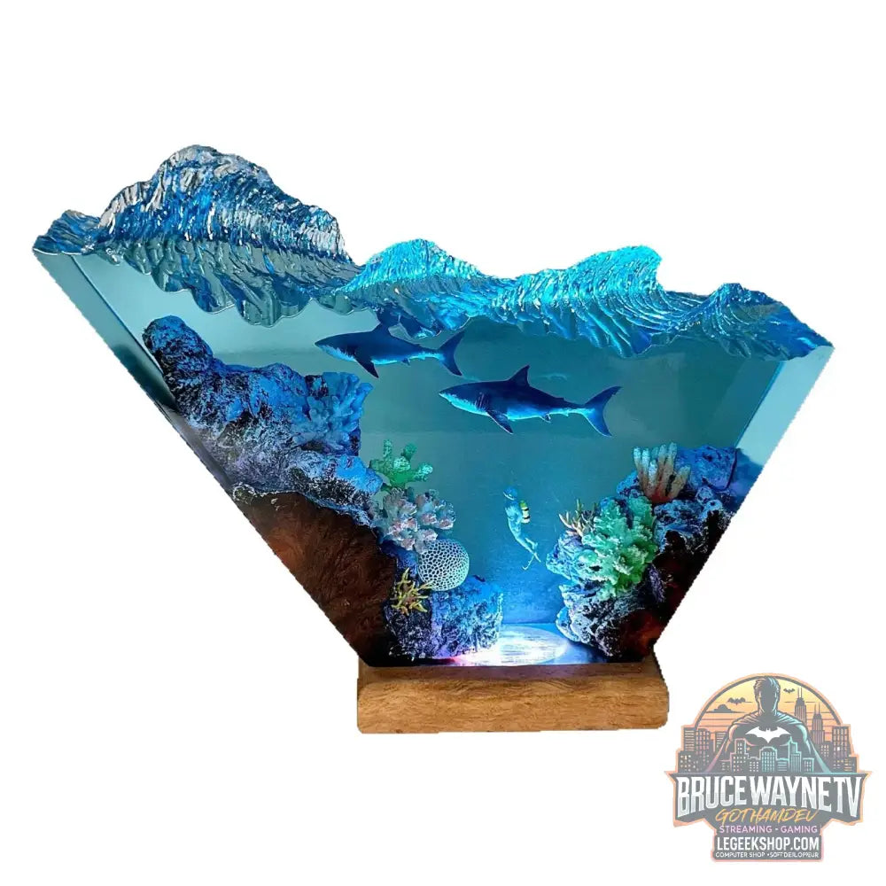 6X 4 pouces artisanat lumineux en résine époxy à thème marin objets décoratifs pour la maison cadeau exquis