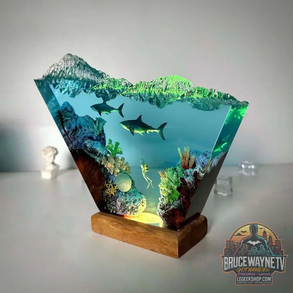 6X 4 pouces artisanat lumineux en résine époxy à thème marin objets décoratifs pour la maison cadeau exquis