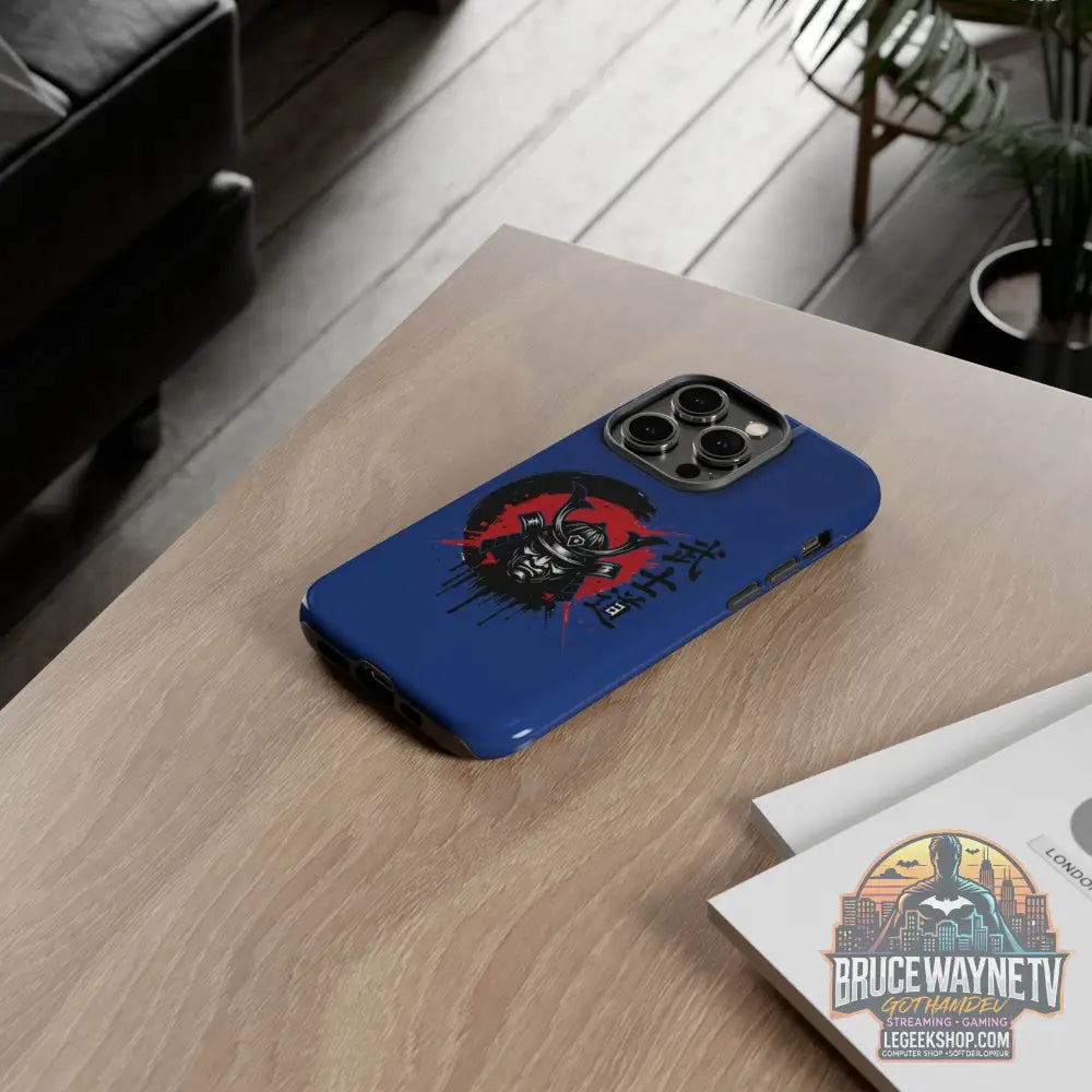 📱 samurai phone case Bleue foncé – coque renforcée iPhone 📱 - Phone Case