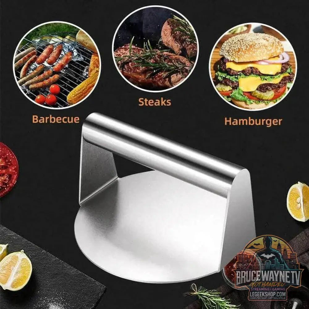 Presse à Hamburgers Acier Inox – Moule Circulaire Antiadhésif – Cuisine Maison - Legeekshop