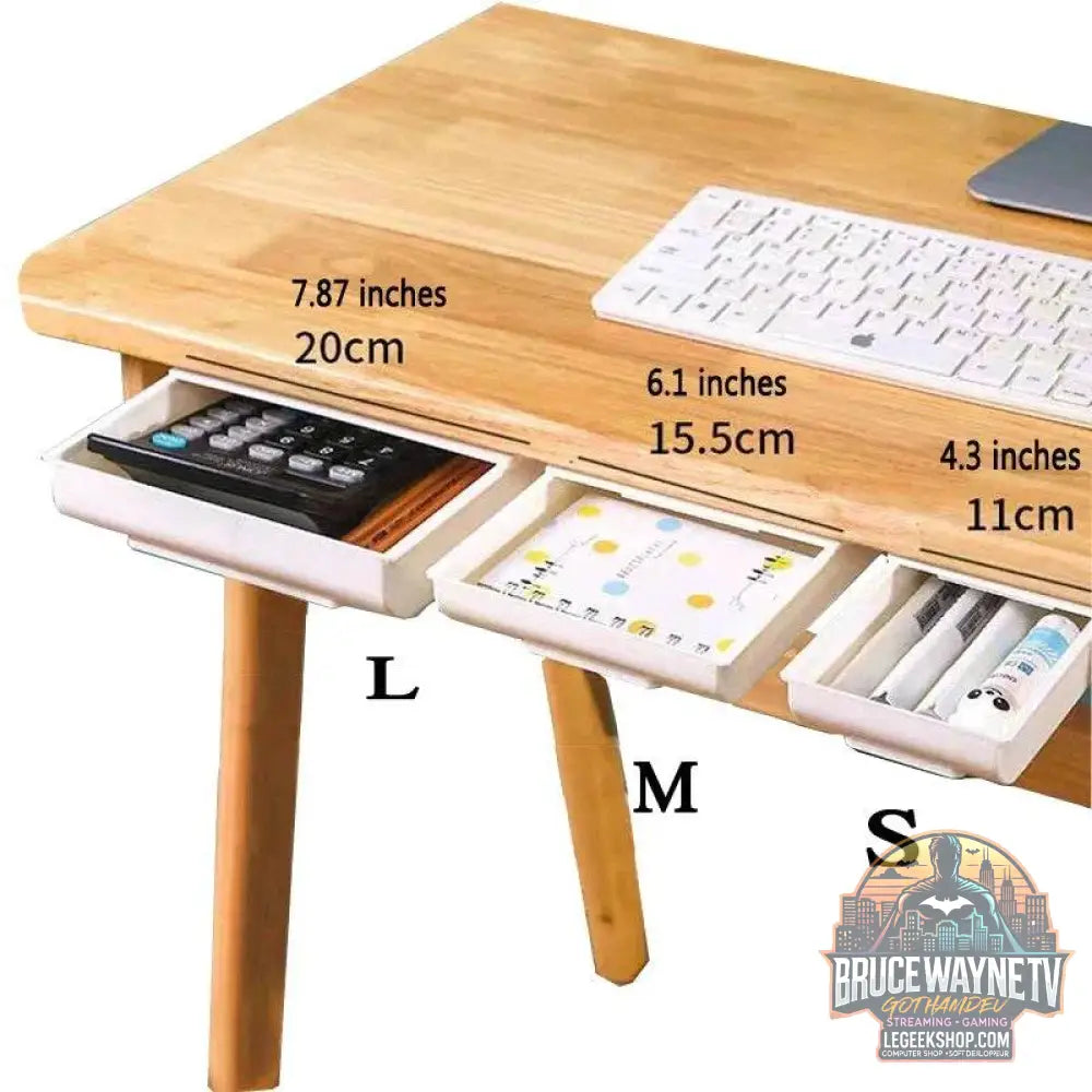 🖇️ Boîte de Rangement Cachée pour Bureau – Tiroir Auto-Adhésif Discret | Organisateur Plastique - Legeekshop