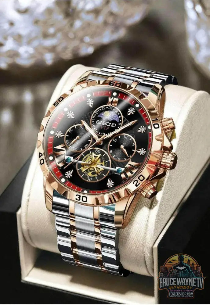 ⌚ Montre Homme BINBOND Quartz Chronographe Lune – Style Jeune & Élégant - Legeekshop