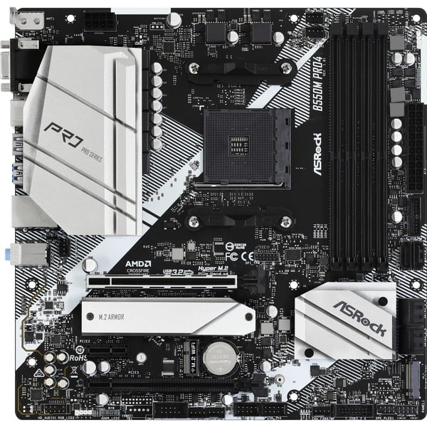 ASRock B550M Pro4, carte mère - ASRock - vue 3
