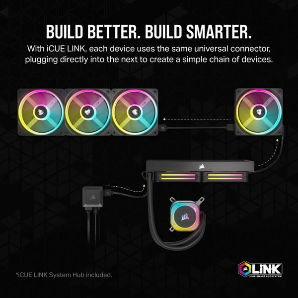 Corsair iCUE LINK QX120 RGB 120mm, Gehäuselüfter - Corsair - vue 3