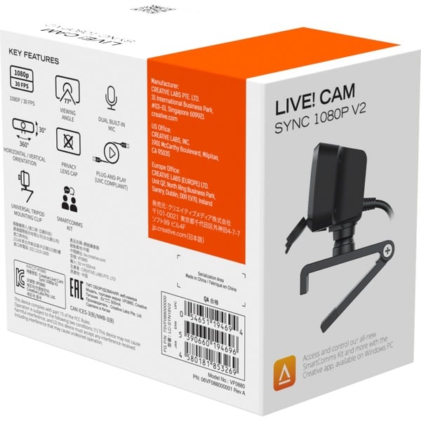 Creative Live! Cam Sync 1080p V2, webcam - Creative - vue 8