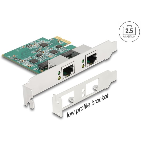 DeLOCK PCI Express x1 Karte 2 x RJ45 2,5 Gigabit LAN RTL8125, adaptateur réseau - DeLOCK - vue 3