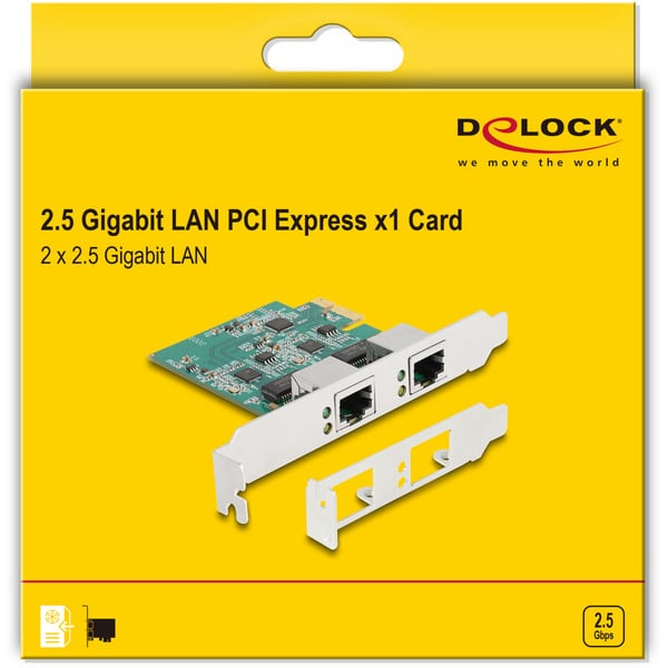 DeLOCK PCI Express x1 Karte 2 x RJ45 2,5 Gigabit LAN RTL8125, adaptateur réseau - DeLOCK - vue 4