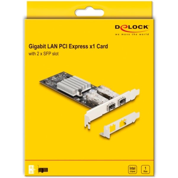 DeLOCK PCI Express x1 zu 2 x SFP Slot Gigabit LAN i350, adaptateur réseau - DeLOCK - vue 5