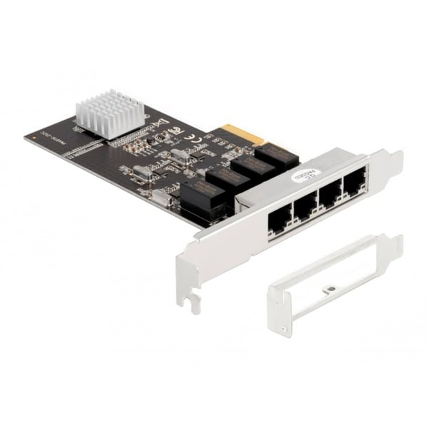 DeLOCK PCIe x4 auf 4 x RJ45 Gbit, adaptateur réseau - DeLOCK