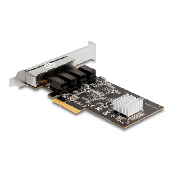 DeLOCK PCIe x4 auf 4 x RJ45 Gbit, adaptateur réseau - DeLOCK - vue 2
