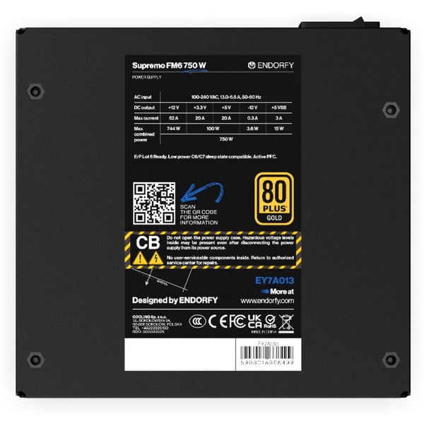 ENDORFY Supremo FM6 Gold 750 W, alimentation PC - ENDORFY - vue 10