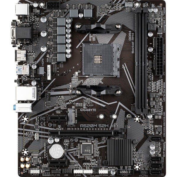 GIGABYTE A520M S2H, carte mère - GIGABYTE - vue 2