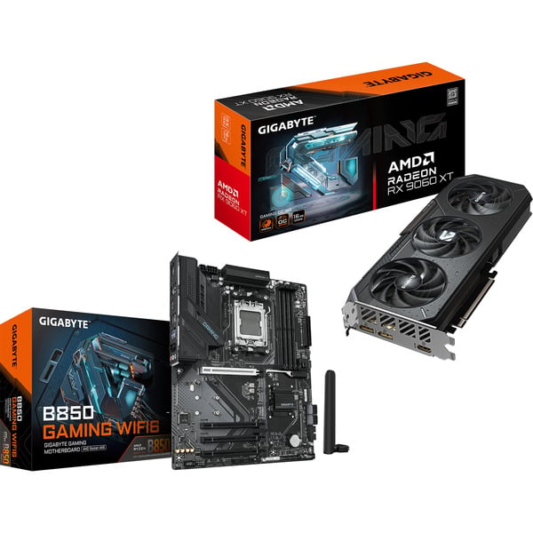 GIGABYTE AMD Radeon RX 9060 XT GAMING OC 16GB + B850 GAMING WIFI6, kit upgrade PC - GIGABYTE