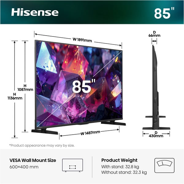 Hisense 85E7S PRO Hi-QLED-Fernseher - Hisense - vue 6